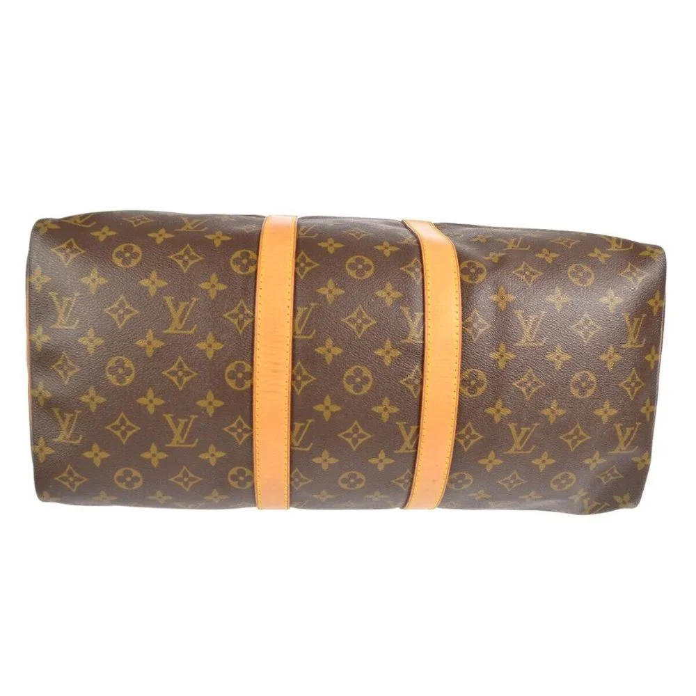 Louis Vuitton Keepall 45 Travel Duffle Handbag Monogram Canvas Leather